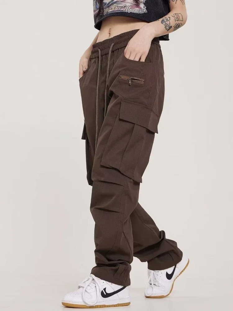 Cargo Pants Women Solid All-match Trendy Leisure Popular Pockets Trousers High Street Teenagers Streetwear Autumn Chic Boyfriend