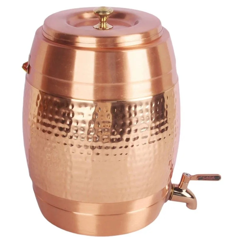 Vintage Copper Cold‑Water Jug Southeast‑Asian Style for Water‑Dispenser Restaurant Bar Tea Serving Decor Tableware Kitchen