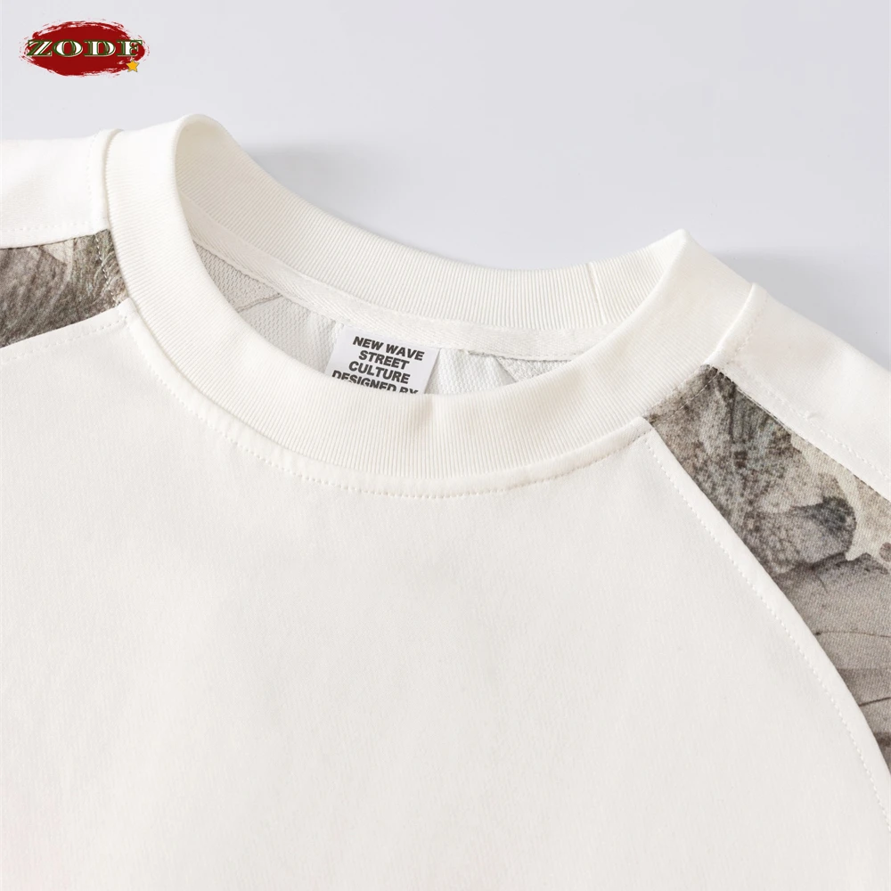 ZODF موضة الصيف رجل 240gsm سريعة الجافة تي شيرت للجنسين فرع التمويه الطباعة المرقعة الرياضة تي شيرت العلامة التجارية تيز HY1175