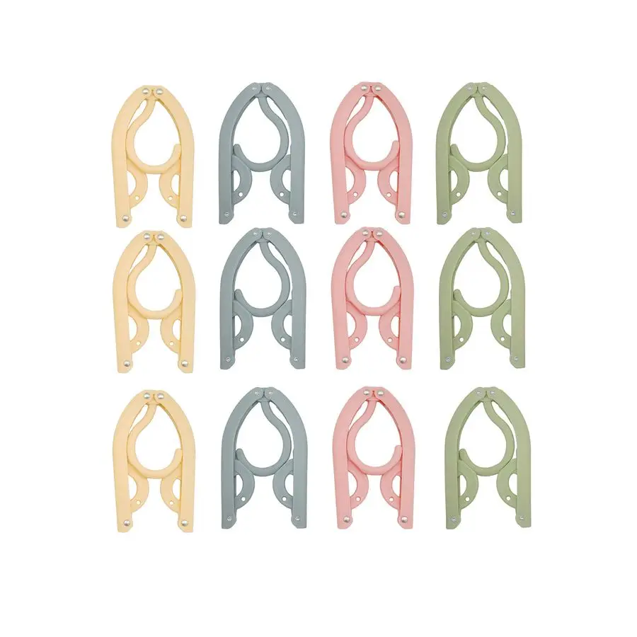 

12 шт. портативных многофункциональных складных вешалок для одежды, которые используют туристы и деловые поездки, чтобы складывать вешалки для одежды.