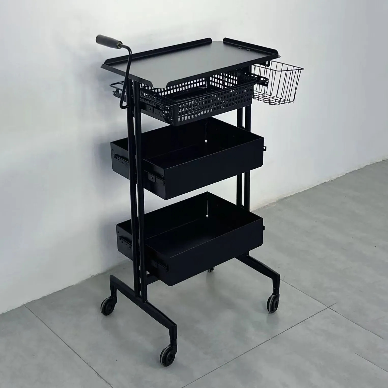 Stainless Steel Beauty Salon Cart Hair Salon Trolley Tool Hair Cutting Hair Folding Special Perm And Dyeing Cart
