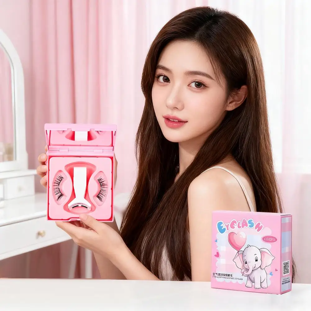 1쌍 자석 속눈썹 재사용 가능 무접착 자연스러운 두꺼운 가벼운 상부 인조 속눈썹 자석 핀셋 포함 메이크업 도구