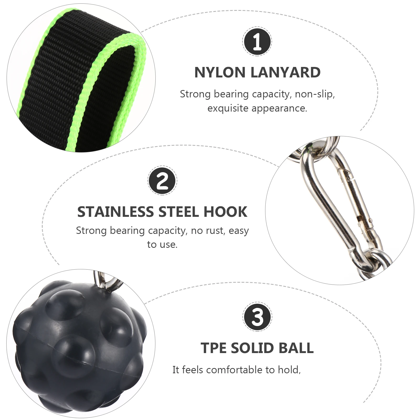 

1Set Pull Up Grip Ball Solid Training Tool Ergonomic Comfortable Hold Grips for Home Office Fitness Sling