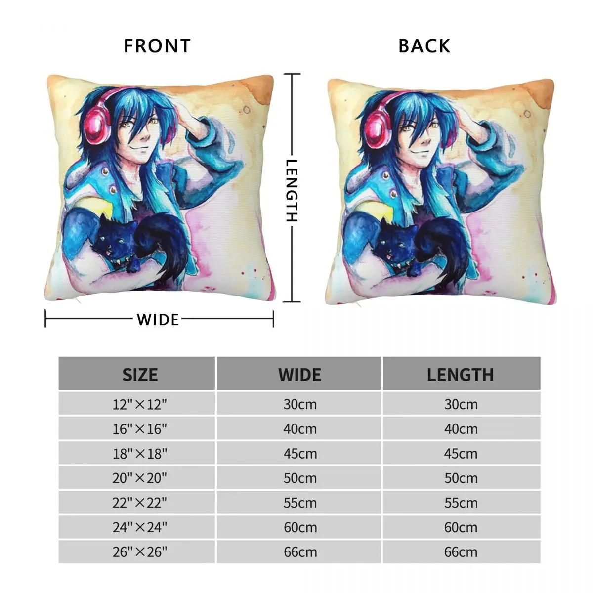 Aoba Dramatical Murder Anime Square Pillowcase Cushion Cover Pillow Case Throw Pillow Cover for Home Sofa Living Room