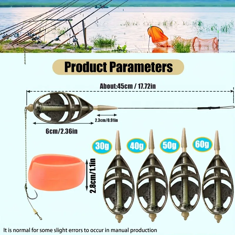 Pre-tied Carp Fishing Hair Rigs with Single hook and large horse line30~60g,Including molds，quick replacement of sub lines.