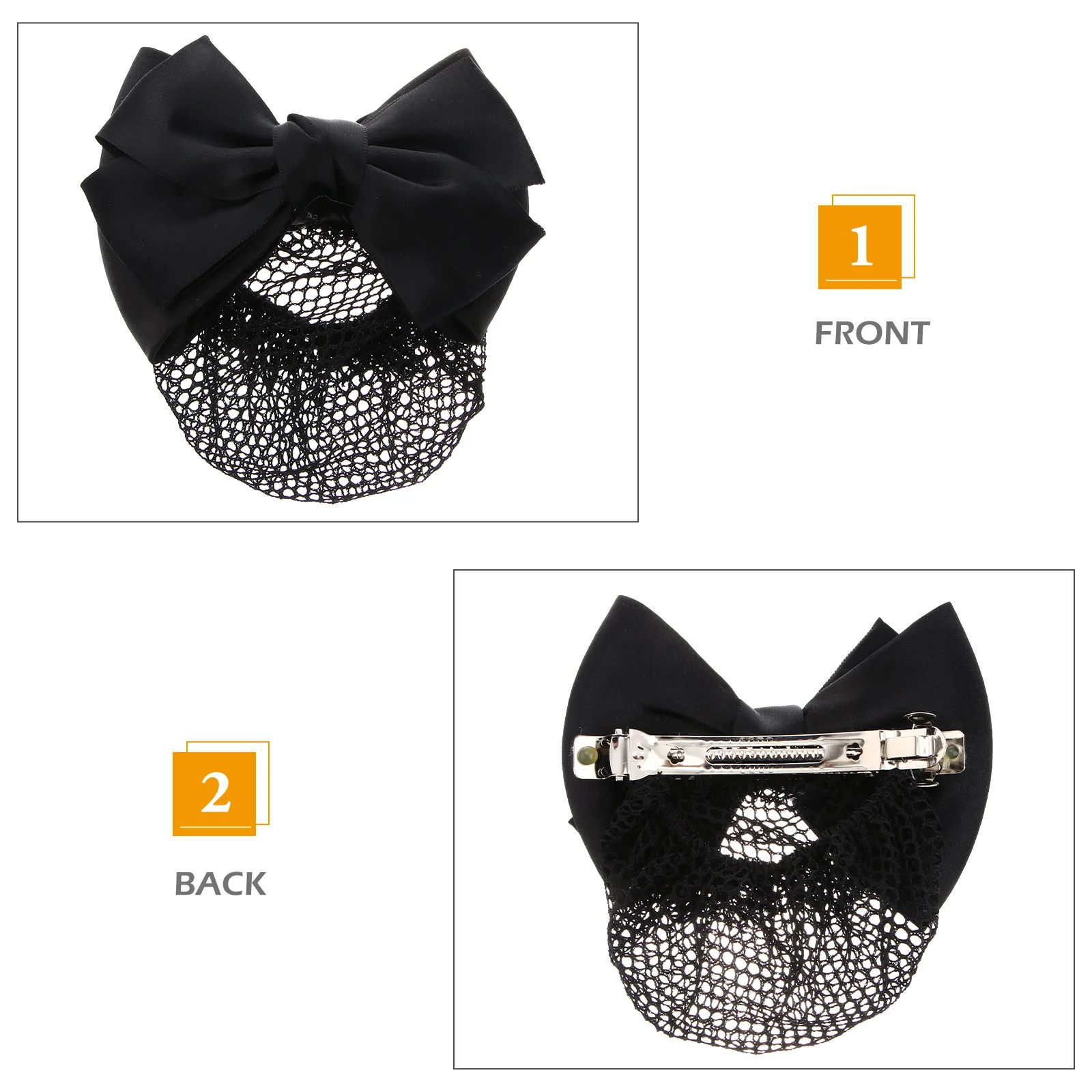 

1pc Butterfly Knot Net Black Thick Design Women Bun Snood For Work Party Date Cool Pearl Studded Elastic Hairpin Bun