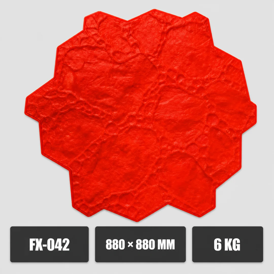 FX-42 Concrete Stamp Mold 880×880mm | Reusable Random Stone Pattern Mat for Driveway Patio Walkway