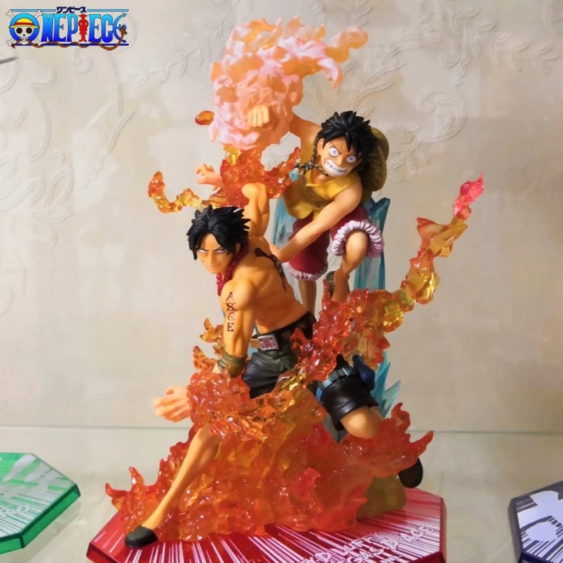 Genuine Figuarts Zero One Piece Anime Figure Luffy Ace Zoro Brothers Bond Statue Pvc Action Figurine Collection  Toy Gift Model