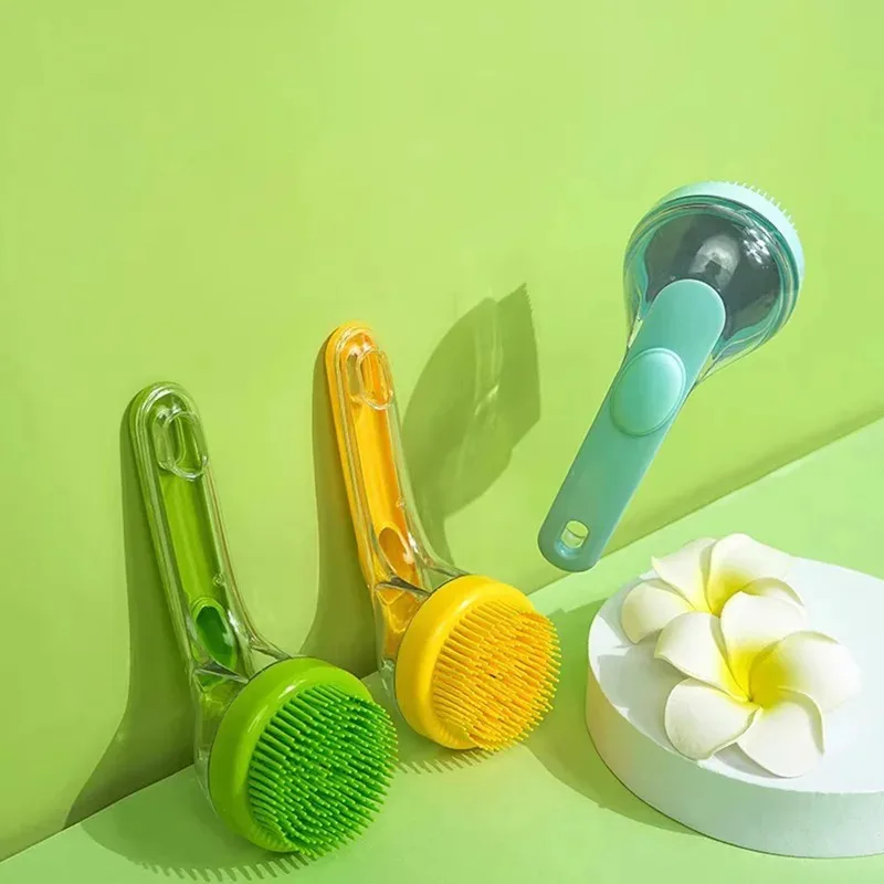 

Pet Bath Brush for Dogs Cats – Soft Silicone Massage Grooming Brush for Easy Washing