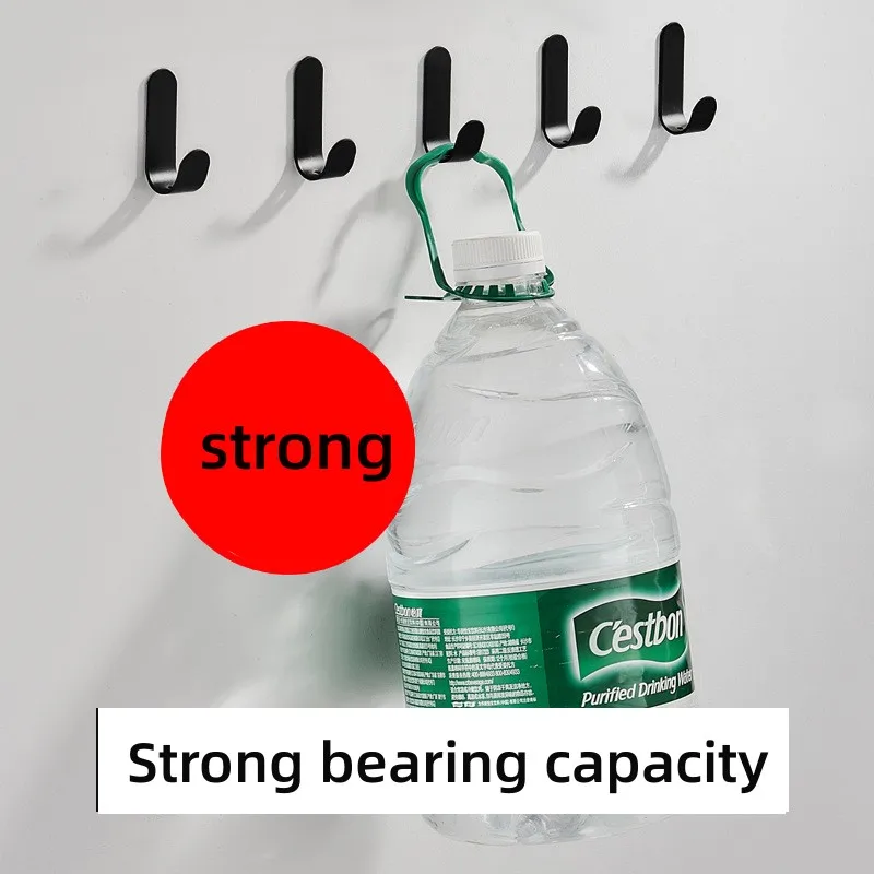 1/5PCS Punch-Free Hook Self-Adhesive Wall-Mounted Door Keys Clothes Hanger Metal Single Hook for Bathroom Kitchen Accessory
