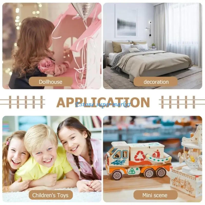 

090B Doll House Office Furniture Model Set with Working Desk Chair Printer and Computer Figurine for Scene Decoration