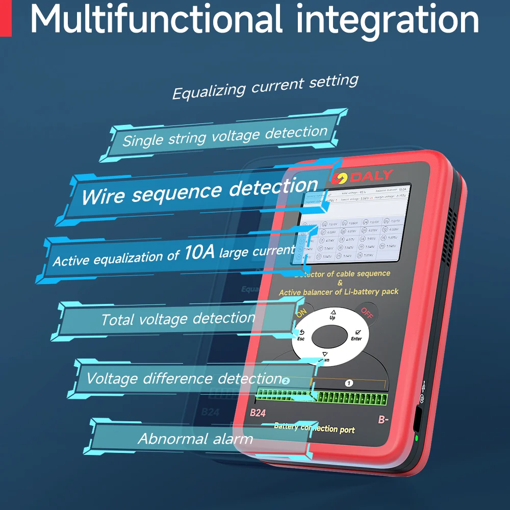Daly BMS Active Balance Battery Tester Lifepo4 Active Balancer 1A-10A 3S-24S Balancing Board Battery Banks