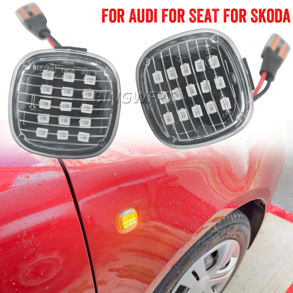 

Левый+правый динамический светодиодный указатель поворота с динамической подсветкой для Audi A3 8L 1996-2000, для SEAT Leon Mk1 1999-2005