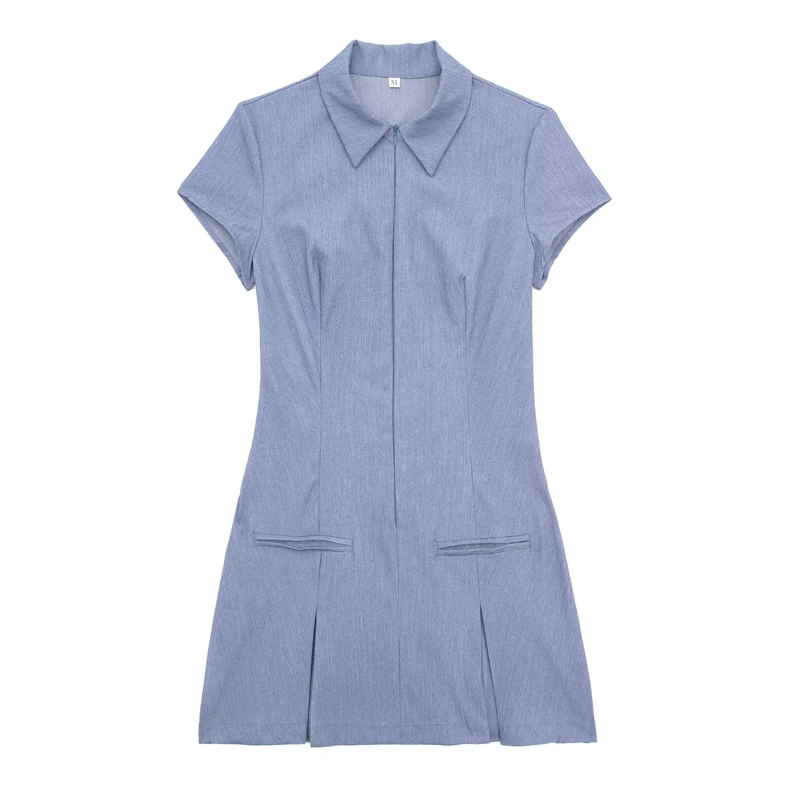 American Preppy Style Dress Women Summer Turn-Down Collar Short Sleeves Slim Short Dresses Chic Gentle Elegant Wide Pleat Skirts