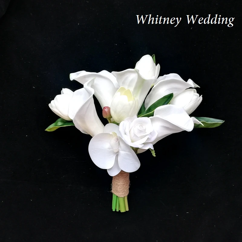 Wedding Bouquet Fleur Artificielle Immaculate Calla Lily with Tulip Bride Orchid Bouquet Demoiselle D’honneur букет невесты