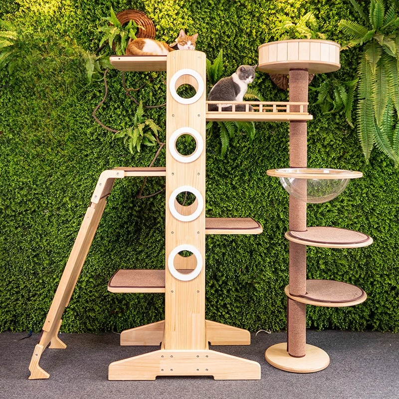 climbing frame, c nest, cat tree integrated, large  villa widened cat scratching board cloth