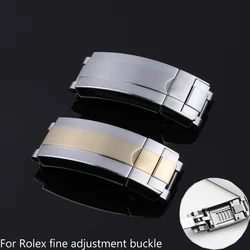 For Rolex DAYTONA SUBMARINER GMT Metal Fold Buckle Glide Lock Polished Brushed Deployment Button Watchband 9mm