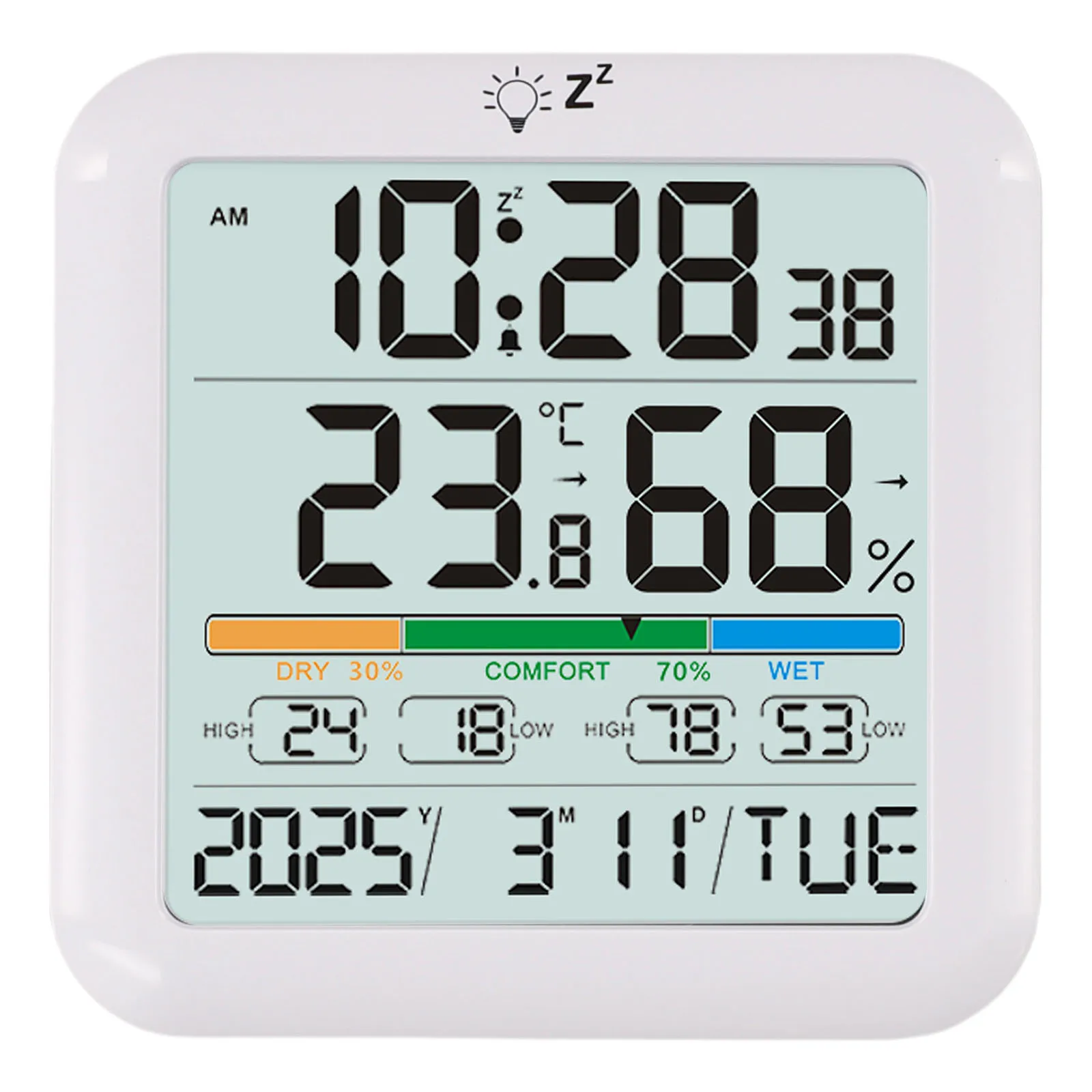 For Home Use Humidity Monitor Wireless Alarm Clock Home Decor Weather Station Temperature And Humidity Monitor