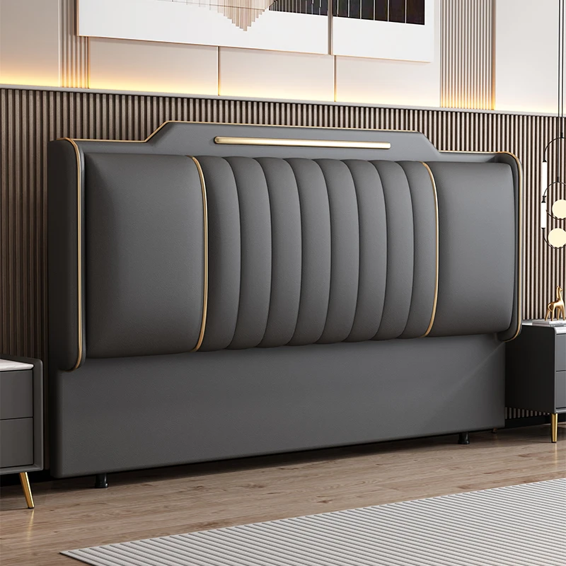 Upholstered Bed Headboards Nordic Luxury Comfortable Leather Bed Headboard Design Modern Cabecero Acolchado Bedroom Furniture image 4