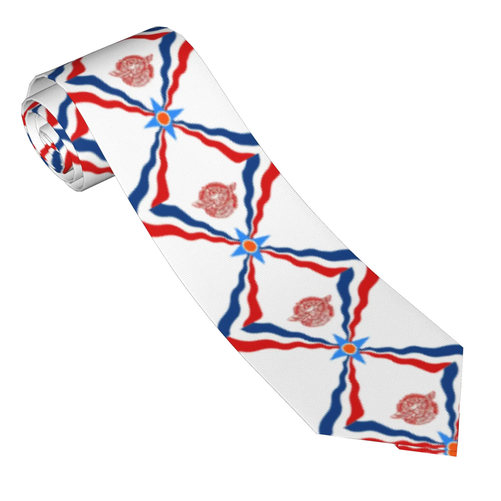 Assyrian Flag  Tie  Kawaii Funny Neck Ties For Men Wedding Quality Collar Tie Custom Necktie Accessories