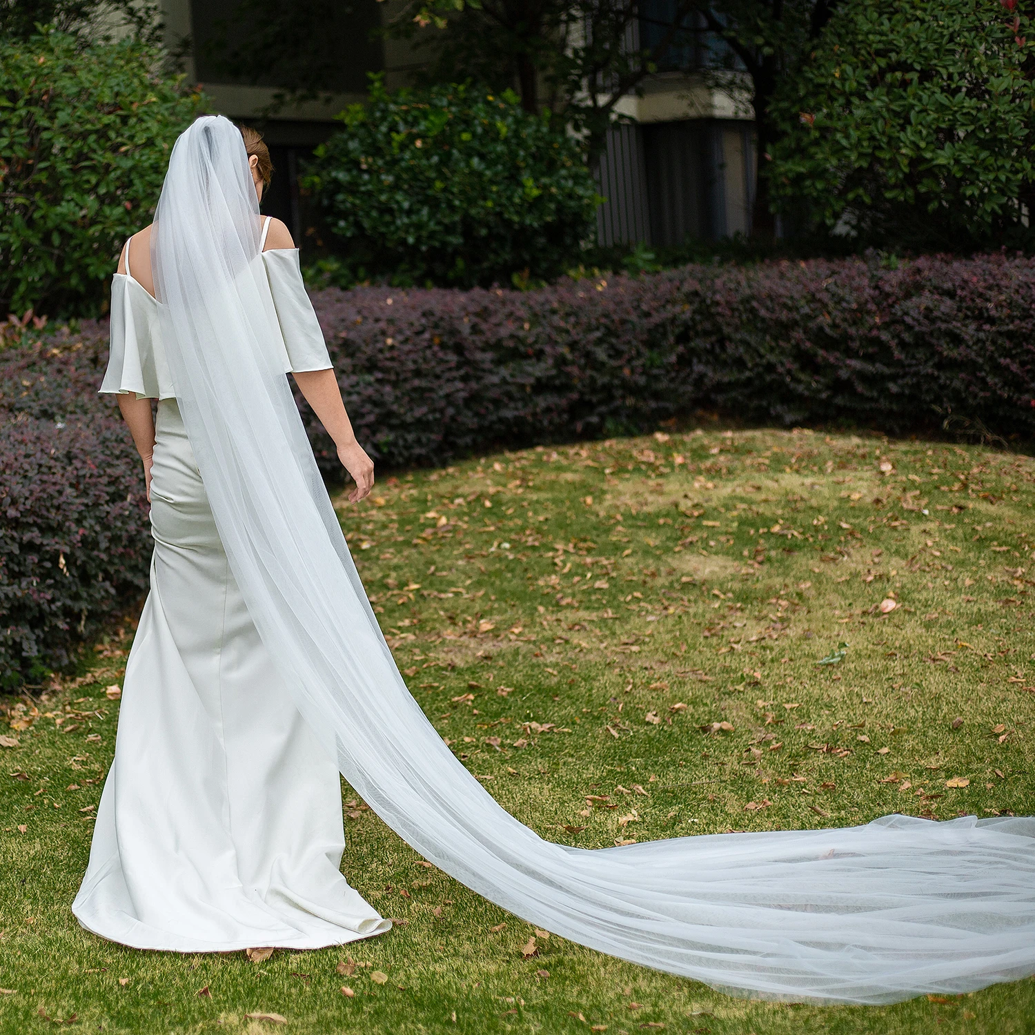 NZUK günstige Echt Fotos 3M oder 2M Weiß/Elfenbein Hochzeit Schleier Ein-schicht lange Braut Schleier kopf Schleier Hochzeit Zubehör Heißer Verkauf