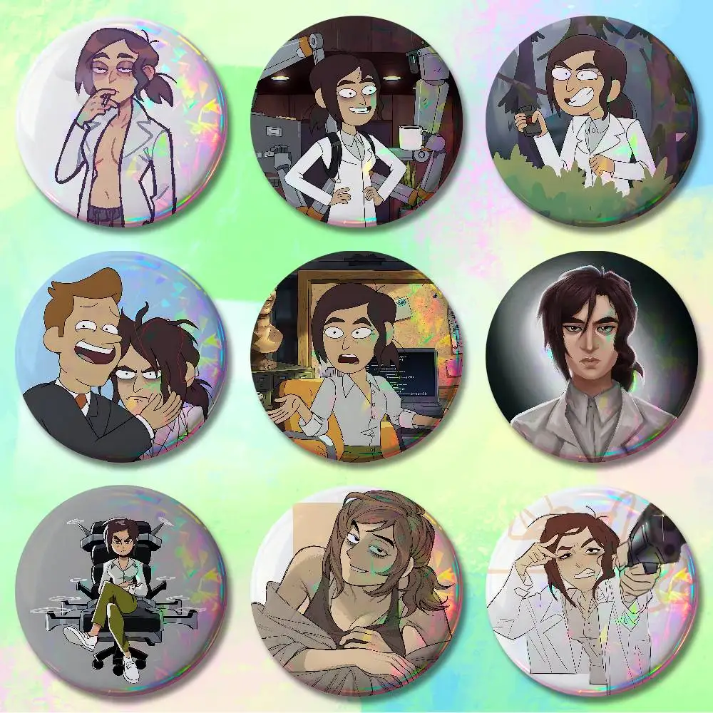 Genius Reagan Ridley I-Inside J-Job Pins 58mm Cute Cartoon Badge Handmade Brooches for Backpack Accessories
