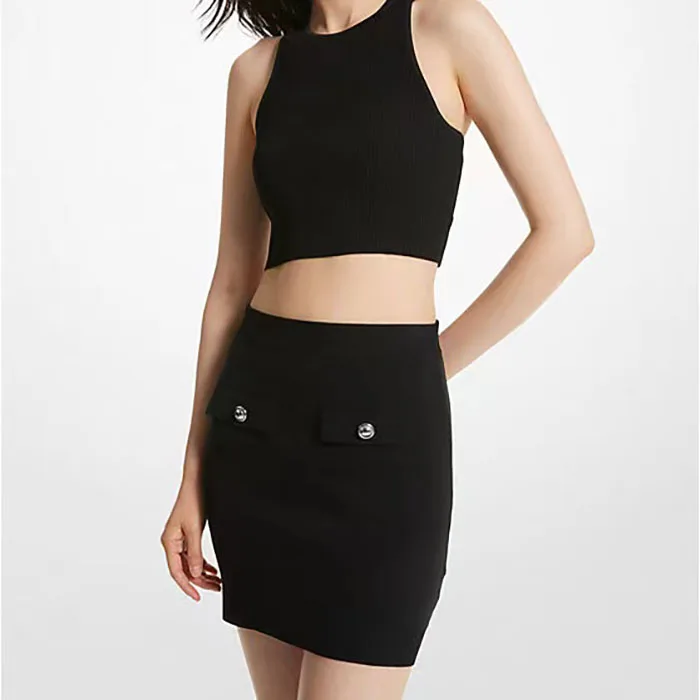 

Sunine Home Autumn New Heavyweight Knitted f Skirt ort Sve Women's Slimming Skirt Curly Bead Design Faionable Wom...
