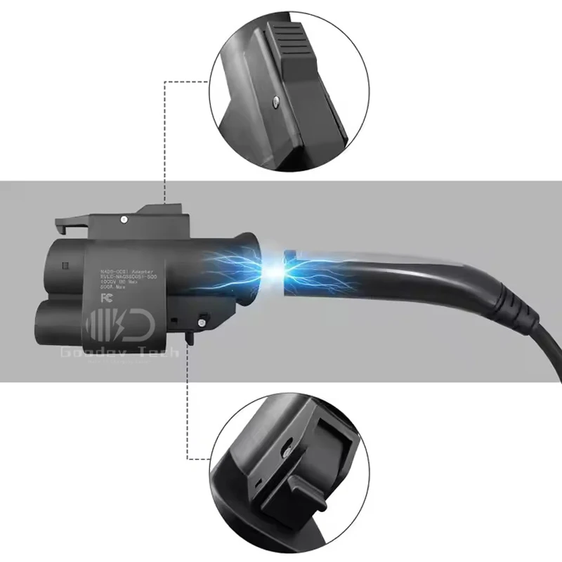 NACS 테슬라를 CCS1 500A 250KW 1000V로 빠르게 충전하는 DC 어댑터, 슈퍼차저 및 기타 NACS DC 충전소에서 CCS1 전기차 충전용 썸네일 3