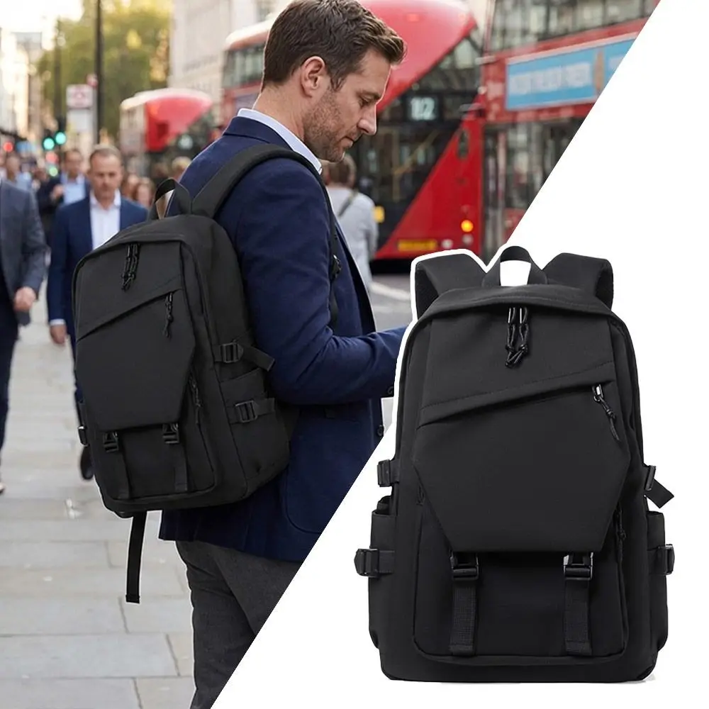 Nueva Mochila para Hombre de Negocios, Negra, Gran Capacidad, Mochila de Viaje Ligera, Impermeable, para Portátil