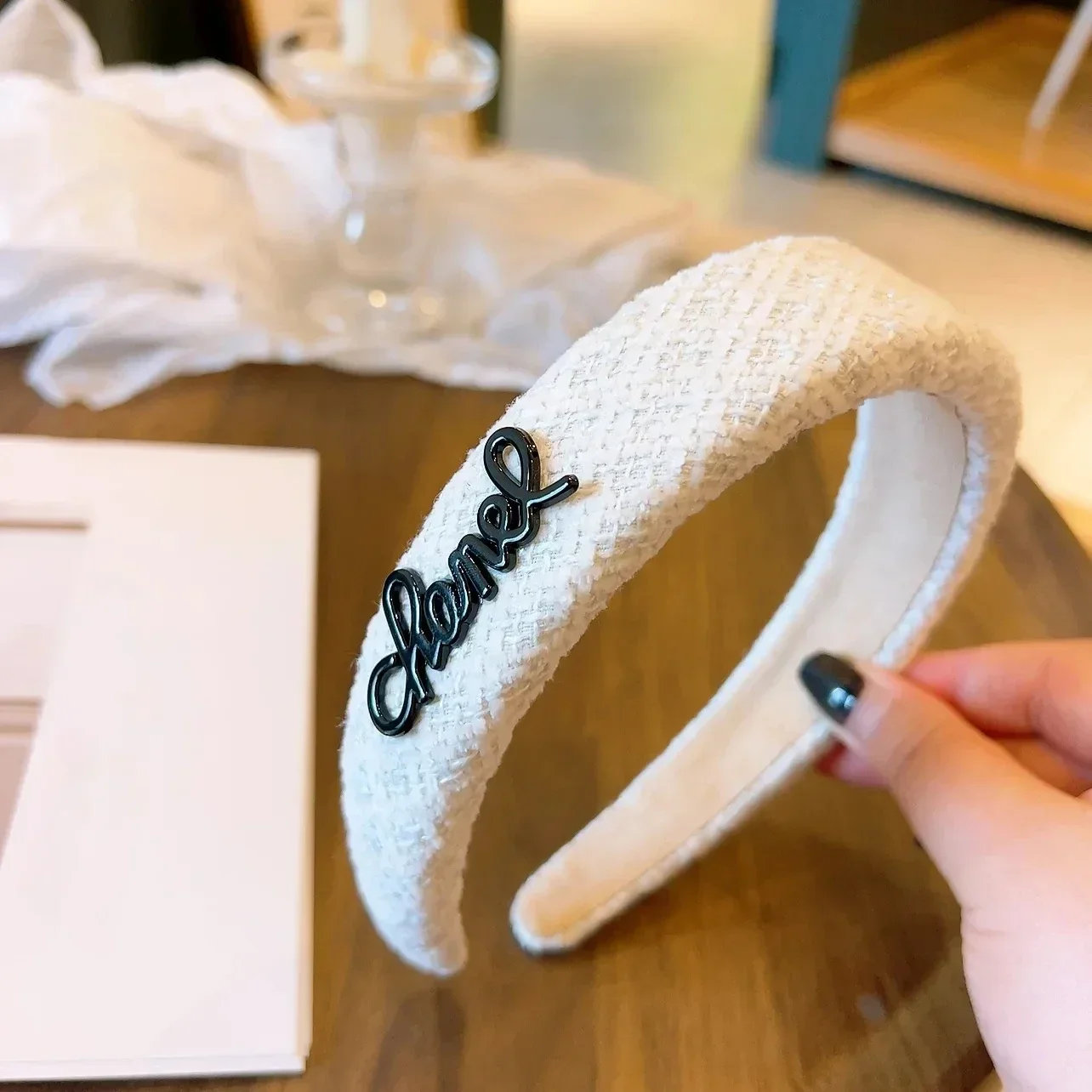 Moda estilo clássico elegante carta bandana scrunchies versão coreana ao ar livre hairpin lavagem facial acessórios para o cabelo presentes