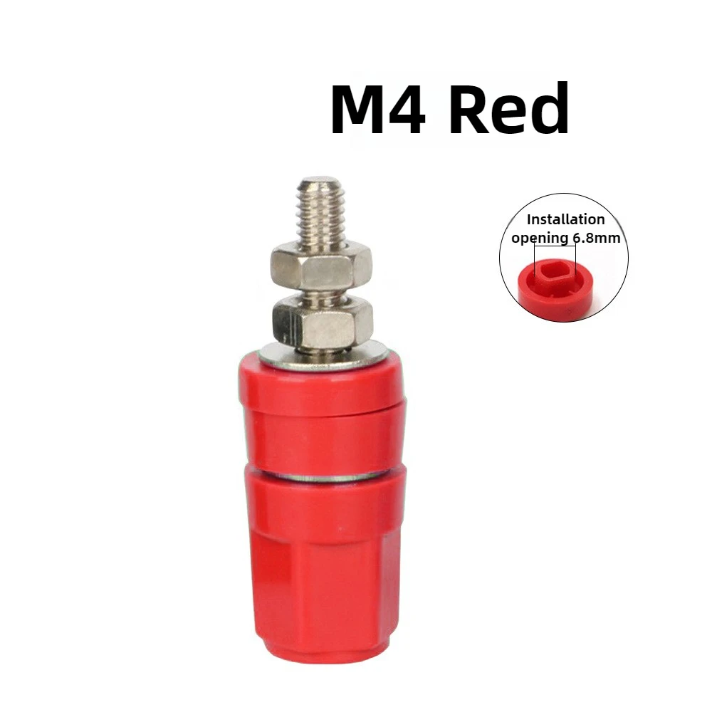1-5pcs M4*36 Pure Copper Rod Terminal 4mm Banana Jack Socket 20A Binding Post Banana Plug Ground Connector Black Red Blue Green