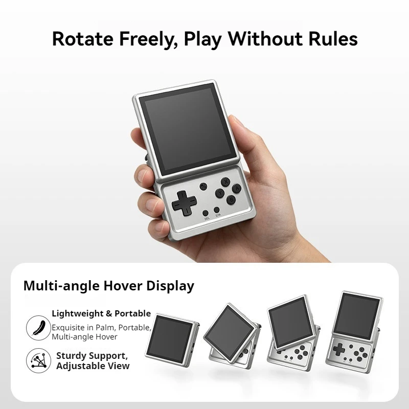 Rg 로테이트 휴대용 게임 콘솔 회전식 화면 3.5인치 IPS 메탈 프라임 2000mAh 안드로이드 휴대용 레트로 비디오 게임 콘솔 선물