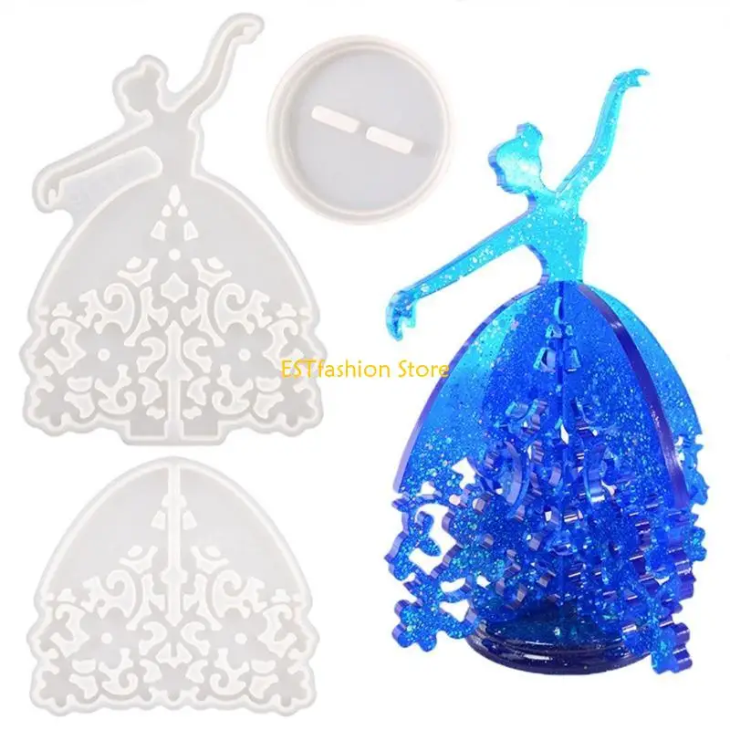 Y5GC Dancing Girl Mold Pendant Resin Silicone Epoxy Resin Mold Craft