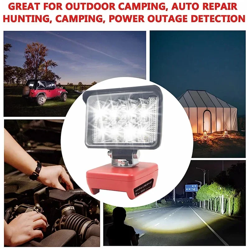 Imagem -06 - Portátil Led Work Light para Milwaukee 18v Li-ion Battery Cordless Tool Lamp Spotlight Lanterna de Iluminação de Emergência Polegada Novo