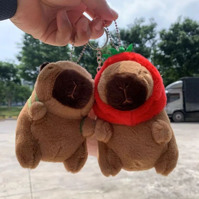 Cute Capybara Pendant Plush Toy Doll Bag Hanging Ornaments Cute Capibala Keychain Desktop Doll Ornaments Car Pendant