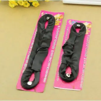 6Pcs/Lot Black Button Fabrics Hair Bun Maker Fold Antiskid Bud-Like Twist Styling Stick Donut Care Tools Accessories HA021