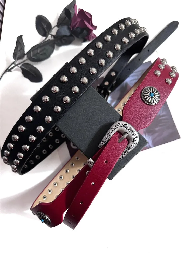 ผู้หญิง Vintage PU หนัง Rivet Punk Corset หญิง Cummerbund Coat เข็มขัดชุด Decration เข็มขัดกว้าง J1498