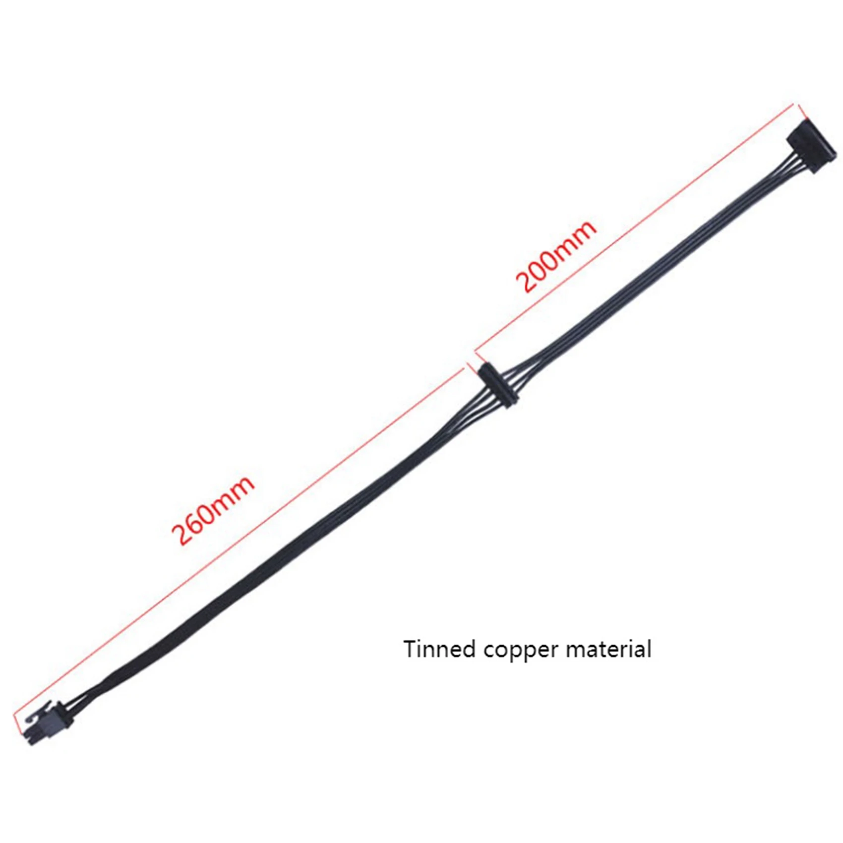 New Arrivals-2Pcs Mini 4Pin To Dual 15Pin SATA HDD Power Cable Mini 4P To Serial SSD Dual HDD Power Cable, 45Cm/17.7Inch
