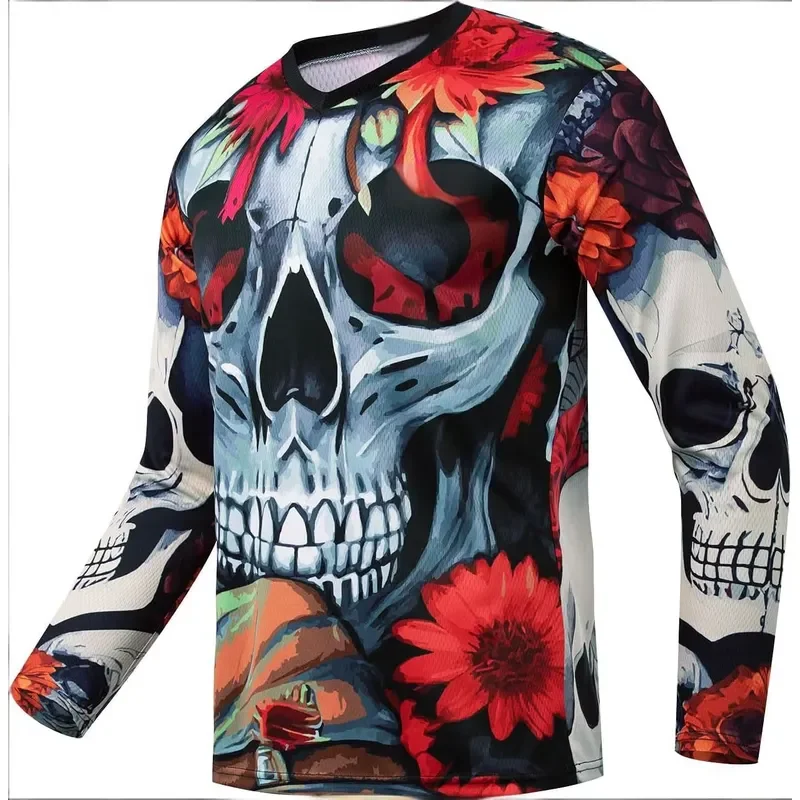 3D Long Sleeve 2026 New Men Cycling Jersey Quick Dry Motocross Shirt Downhill Mountain Bike DH MX Motorcycle Clothing MTB
