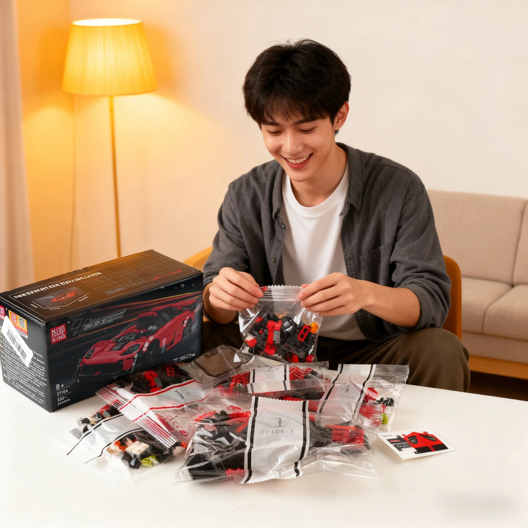 27106 Mini Luxury Car 333pcs Building Block Models DIY Small Granule Educational Assembly Bricks Toy Christmas Gifts