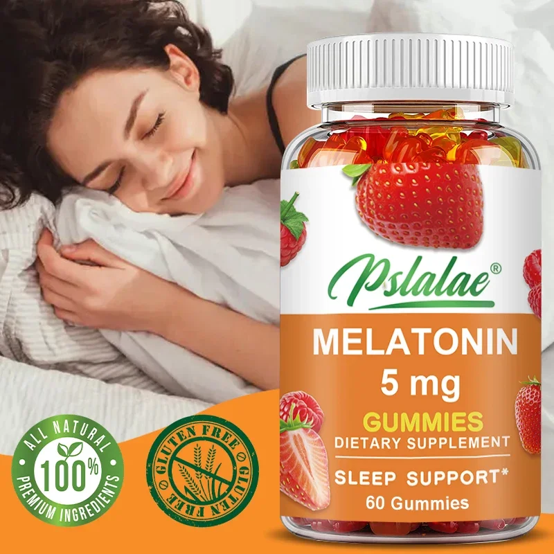 Melatonin 5 Mg - Naturally Flavored Gummy Supplement Adult Sleep Support Gummies Non-GMO