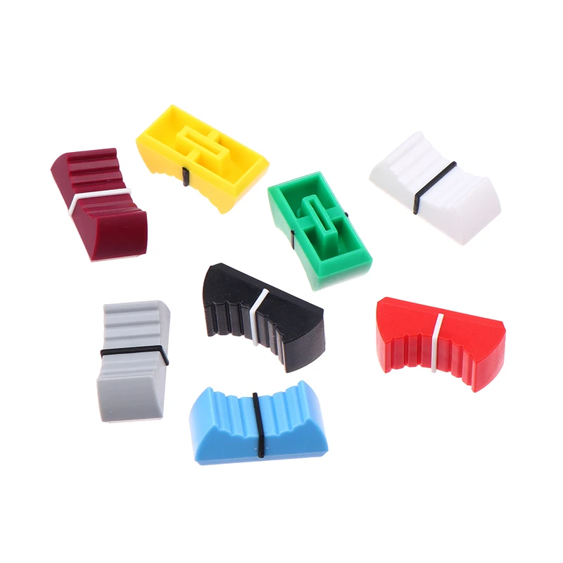 [10PCS Plastic Mixer Push Key Cap Fader Knob Cap Touch Sensitive Slider Ribbed Mixer Desk Switch Knob Cap]