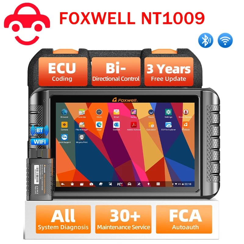 

2024 FOXWELL NT1009 OBD2 Bluetooth Автомобильный сканер Все системы A/F Регулировка 35 Сброс Активный тест Кодирование ЭБУ OBD 2 Автоматические диагностические инструменты