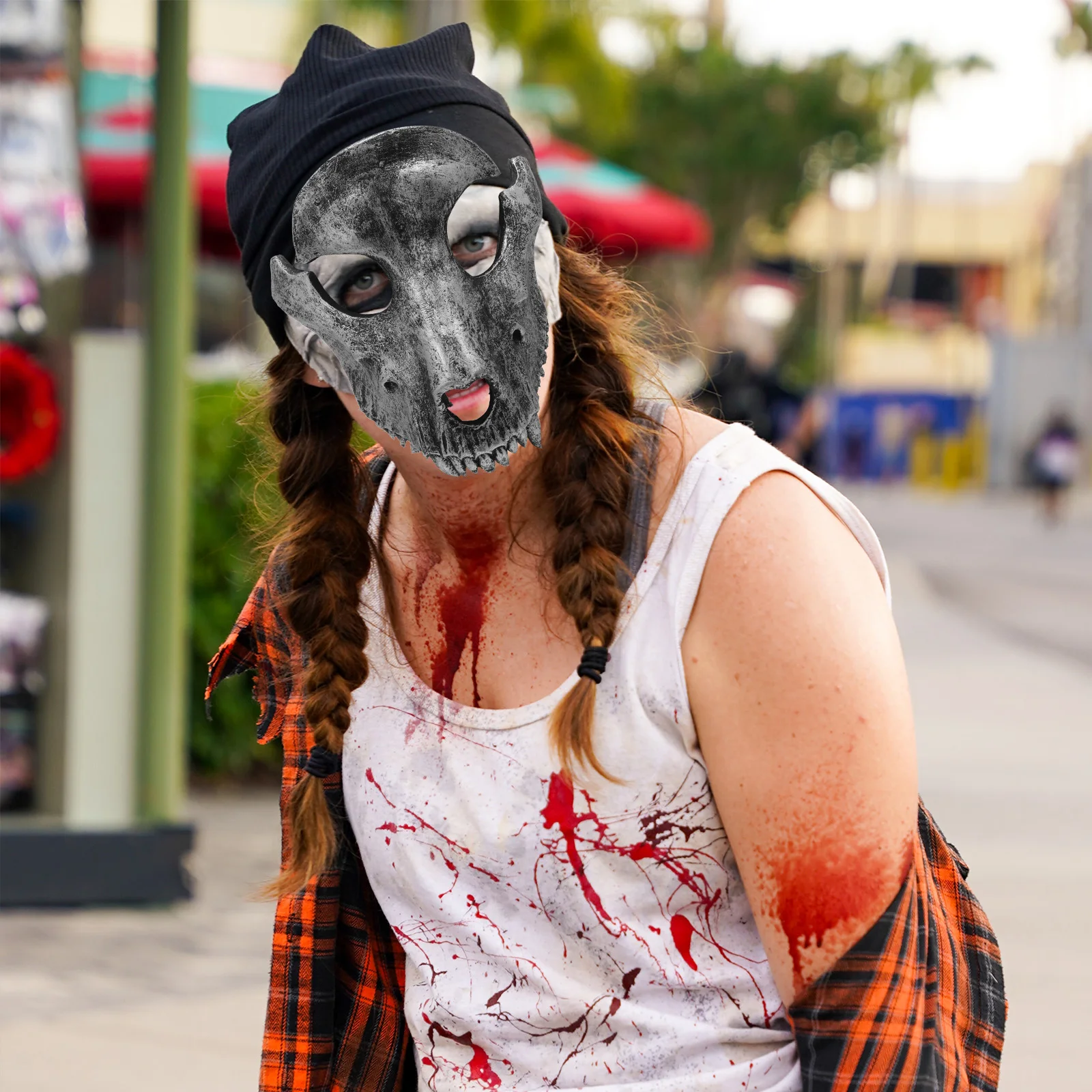 Skull Mask Creepy Cosplay Halloween Scary Party Props Carnival Full Head Festival