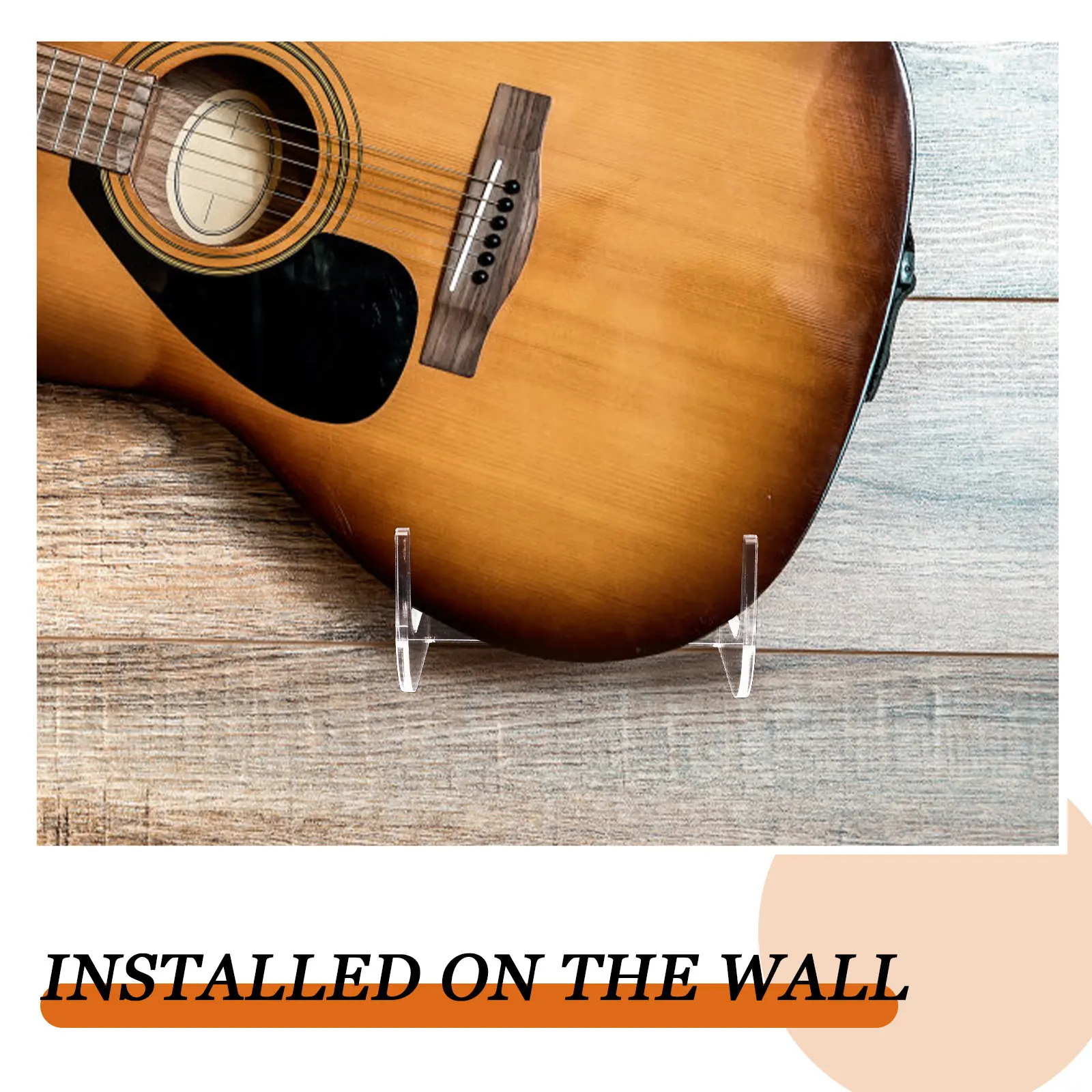1Set Guitar Wall Hanger Acrylic Transparent Stable Mount Holder for Electric Bass Ukulele Musical Instrument Ukulele Hanger Rack - view 2