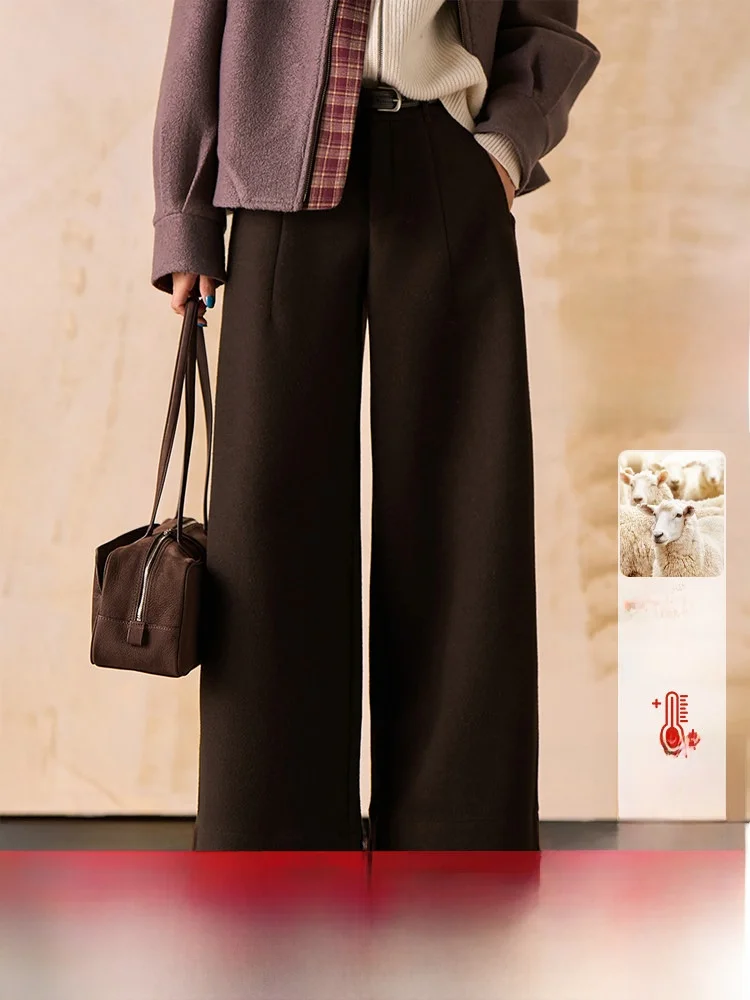 

Женские повседневные брюки Xhange из шерстяной смеси, прямого кроя, на молнии, теплые, для работы, с завышенной талией, цветные