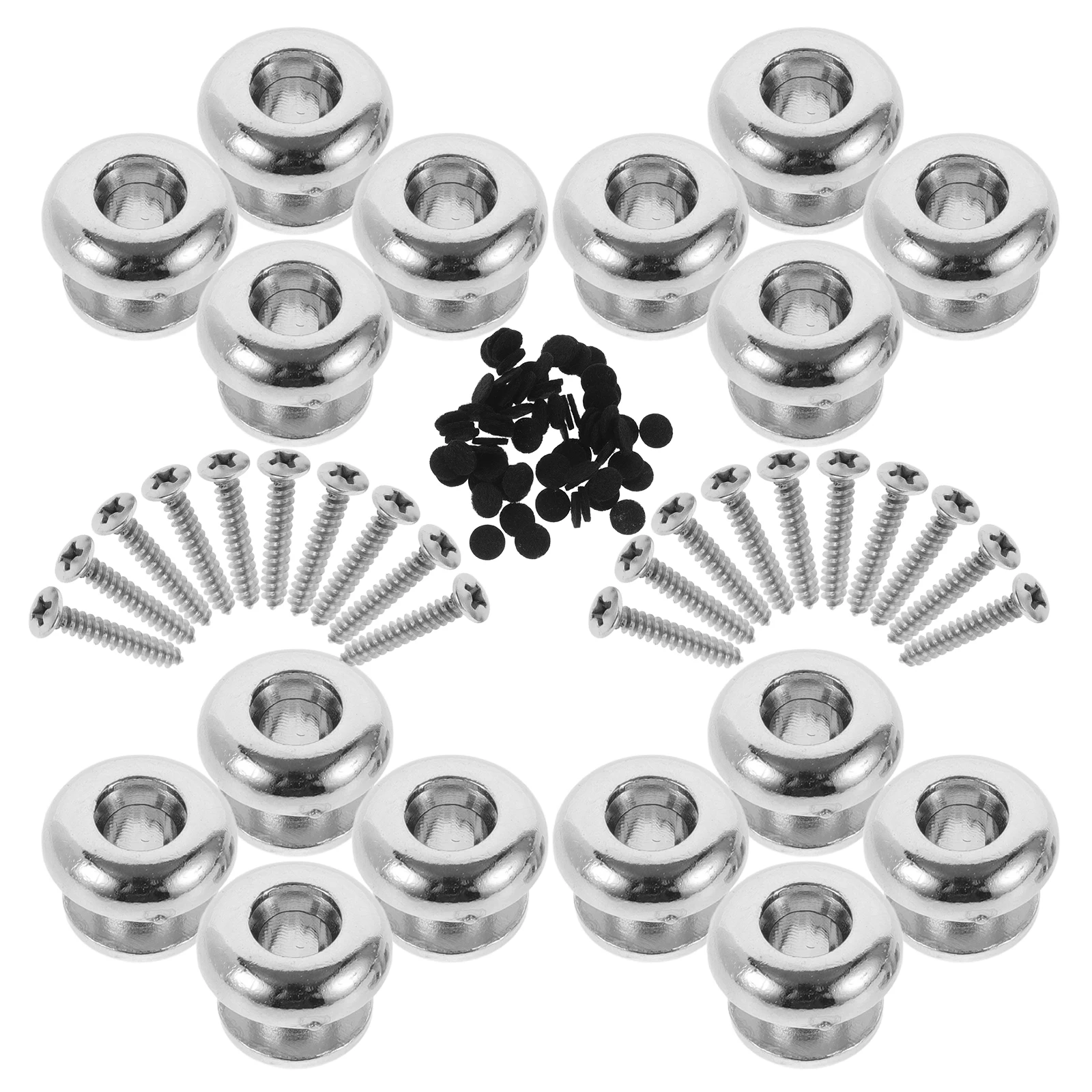 

30 Pcs Strap Buckle Acoustic Guitar Button Electric Parts Component Classical Locks Screws