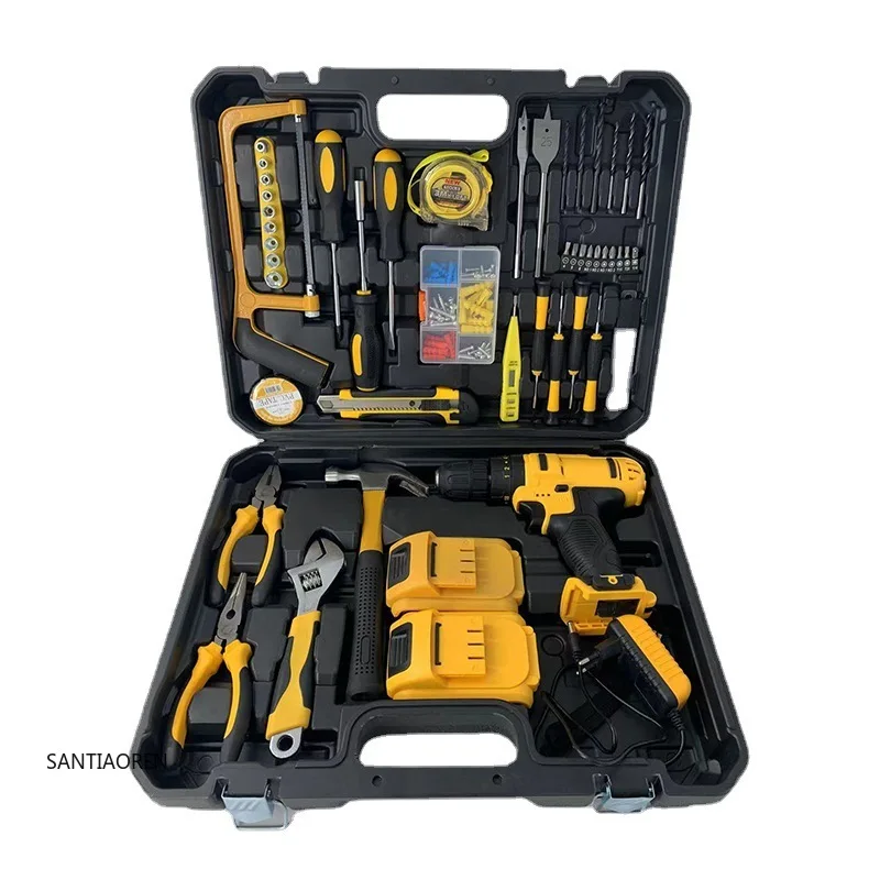 

2025Ударные электрические инструменты Беспроводная бесщеточная компактная электрическая дрель Набор инструментов для домашнего ремонта Набор ручных инструментов