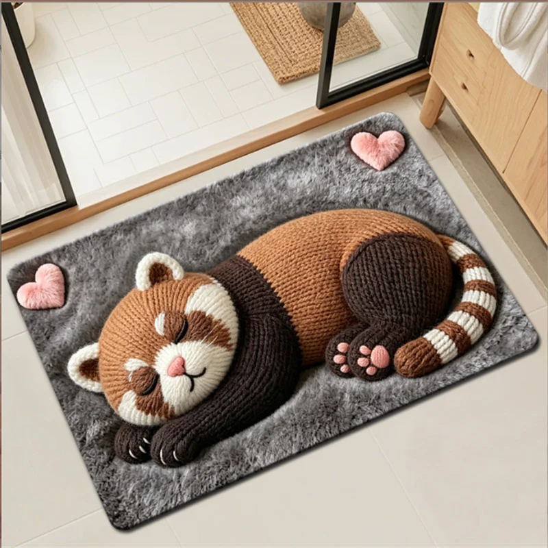 40x60CM Cartoon Imitation Plush Diatomaceous Earth Floor Mat Cute Animal Bathroom Absorbent Pad Anti-Slip Quick-Drying Bath Mat