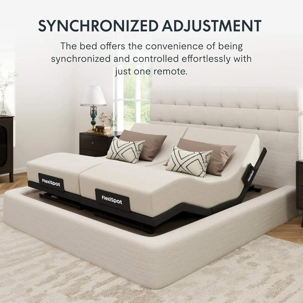 قاعدة إطار سرير قابلة للتعديل سبليت كينج، تدليك، تصفية صفر، تعديل متزامن، محرك متين هادئ. #4